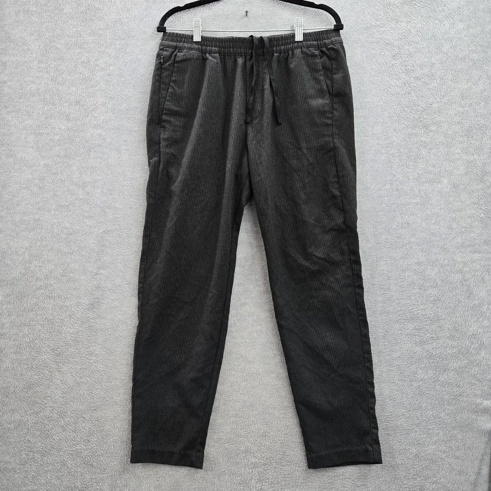 Abercrombie‎ & Fitch Men Pants M Black Pinstripe Jogger Button 26